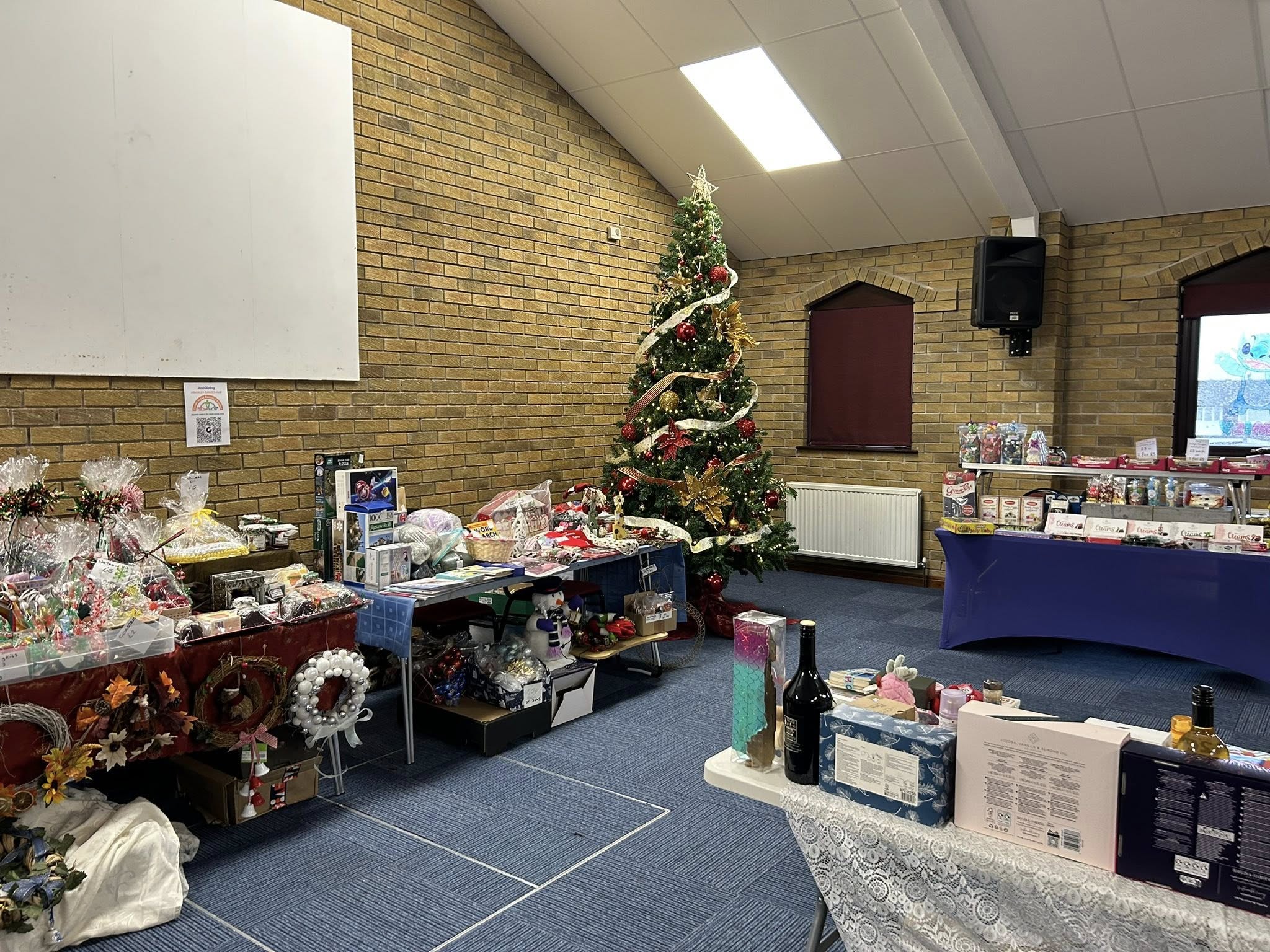 Christmas fair inside the church hall